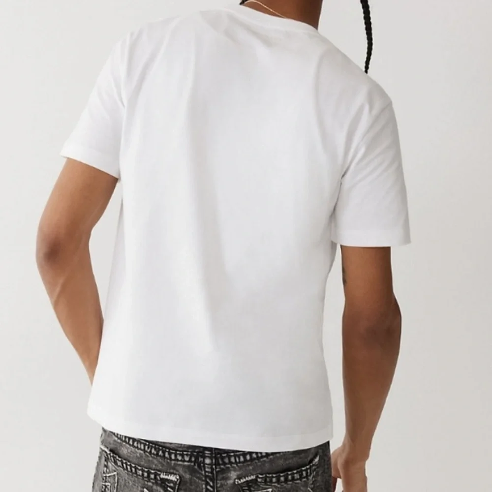 True Religion Buddha Foil Panes Short Sleeve White Crewneck Tee T-Shirt XL